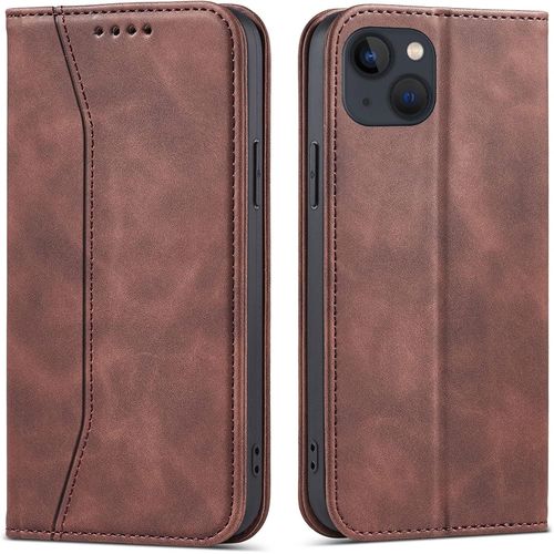 Coque Pour Iphone 14 (6,1 Pouces), Pu Cuir Portefeuille Housse Magntique Flip Pochette tui  Rabat Case Avec Antichoc Tpu Housse [Emplacements Cartes] [Fonction Support] (Brun)