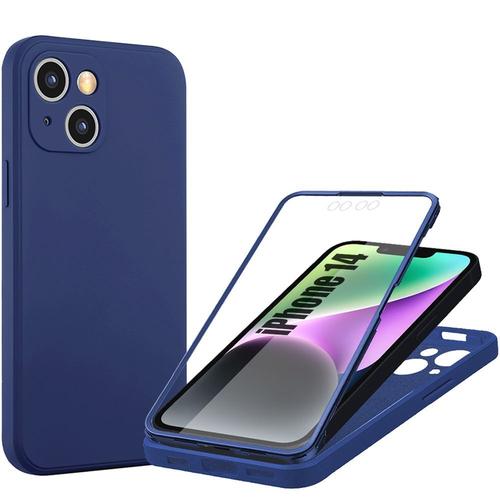 Coque Pour Iphone 14 Bleu Marine Protection Intgrale 360 Degr Antichoc Silicone