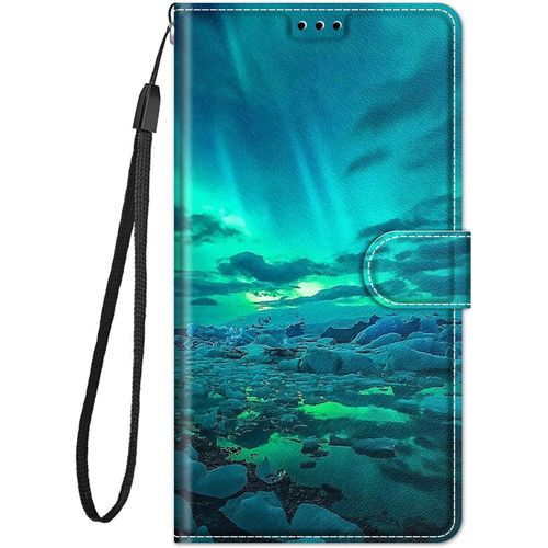 Coque Pour Iphone 14 Plus (6,7 Pouces), Mode Cratif Effet Bookstyle Dsign Tui De Protection Housse En Pu Cuir Avec Portefeuille Fermeture Magntique Fentes Pour Cartes (LumiRe Verte)