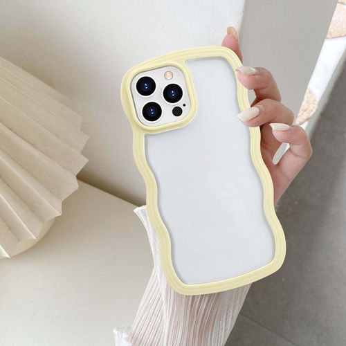 Coque Pour Iphone 14 Pro Max 6.7 Inch, Housse De Protection Wave Frame Etui Cristal Transparent Case Ultra Lger Et Mince Antichoc Tpu Bumper Cover Rsistant Aux Rayures - Jaune.[V8353]