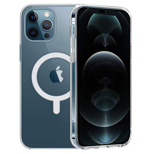 Coque Pour Iphone 14 Pro Max - Silicone Transparent Avec Cercle Magnetique Integre [Phonillico]