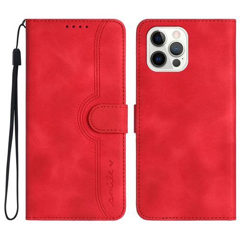 Coque Pour Iphone 15 Pro Max,Etui En Cuir Pu Portefeuille Coque Avec Fente Carte Und Flip Bquille,Antichoc Housse De Protection Pour Iphone 15 Pro Max,Rouge
