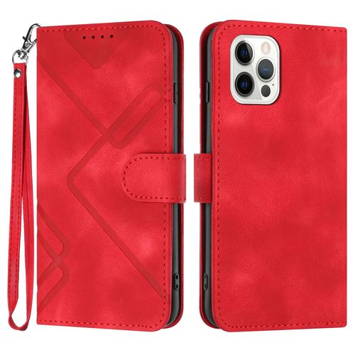 Coque Pour Iphone 15 Pro Max,Etui En Cuir Pu Portefeuille Coque Avec Fente Carte Und Flip Bquille,Antichoc Housse De Protection Pour Iphone 15 Pro Max,Rouge