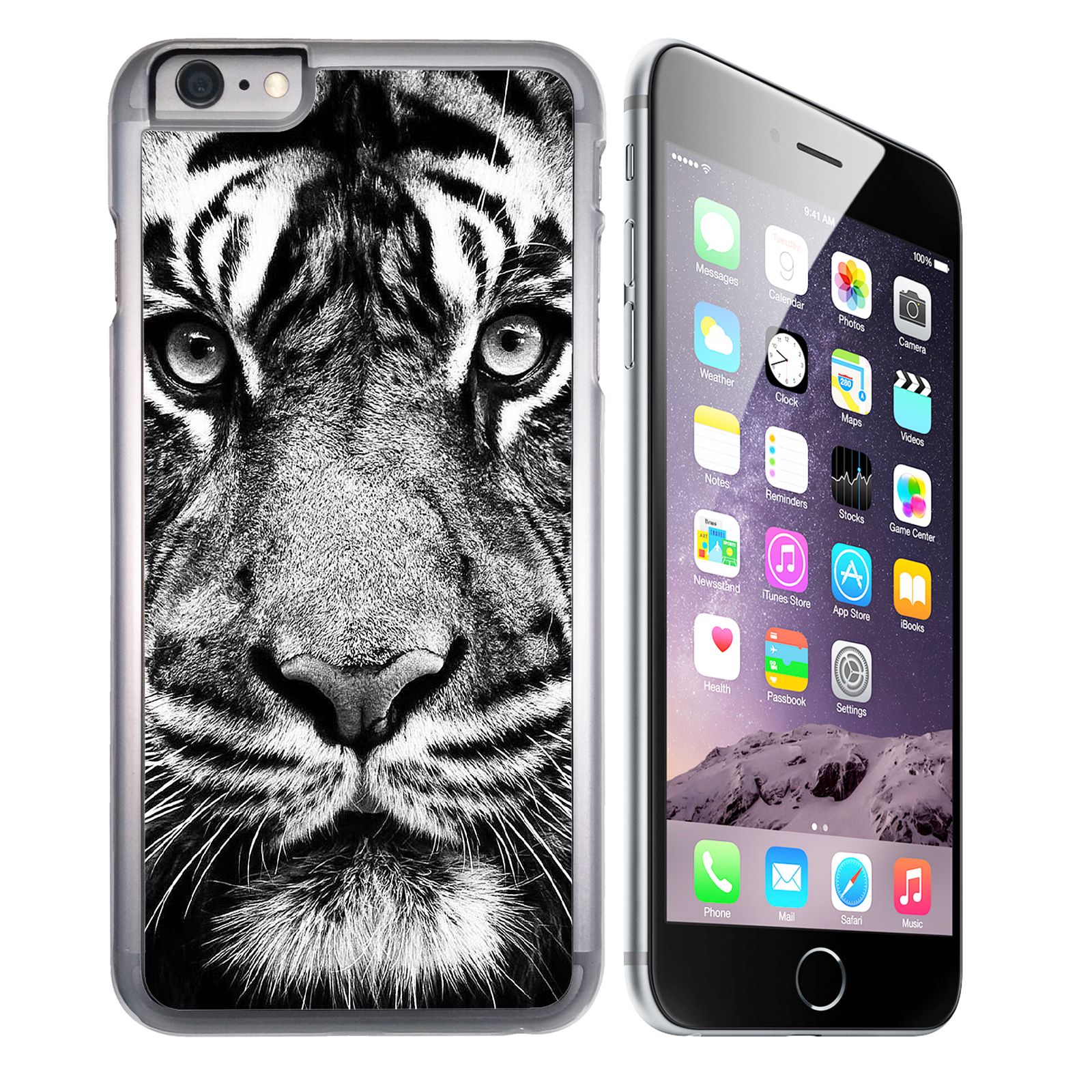 Coque pour iPhone 6 et iPhone 6S tigre noir et blanc Rakuten