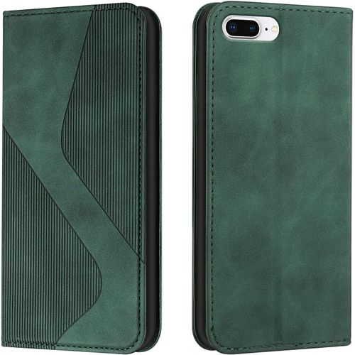 Coque Pour Iphone 6s Plus/6 Plus, Etui Iphone 6s Plus/6 Plus (5,5 Pouces) Cuir, Pu Cuir Portefeuille Housse Et Magnetique Flip Pochette Etui A Rabat Protection Case Avec Tpu Housse (Vert)