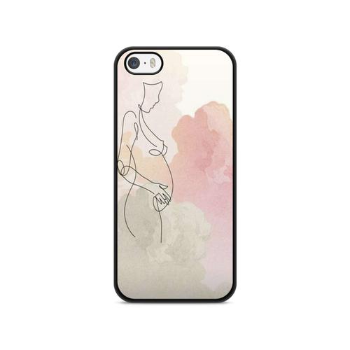 Coque Pour Iphone 7 / 8 / Se 2020 / Se 2022 Silicone Tpu Line Art Drawing Bb Amour Animaux Women In Love Abstrait Ligne Dessin Ref 9305