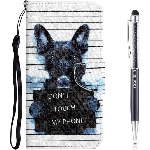 Coque Pour Iphone 8 Plus/7 Plus, Tui Portefeuille En Cuir Pour Iphone 8 Plus/Iphone 7 Plus (5,5 Pouces), Housse De Protection Etui  Rabat Premium En Cuir Pu [MagnTique] (Chien)
