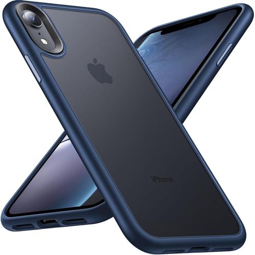 Coque Pour Iphone Xr, tui Mat Antichoc En Silicone Tpu, Housse De Protection Qualit Militaire Pc Rigide, Translucide Anti-Rayures Ultra Fine Case Pour Iphone Xr 6.1 Pouces, Bleu