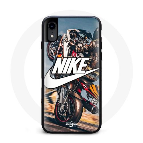 Coque Pour Iphone Xs Nike Logo Blanc Roue Moto