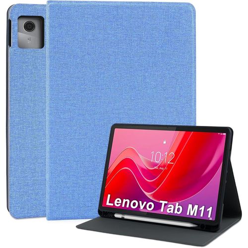 Coque Pour Lenovo Tab M11 2024 (Tb330fu/Tb330xu) 11 Pouces Tablette Etui Pour Lenovo Tab M11 Entreprise Cuir Pu Housse De Protection Avec Porte-Pencil Multi-Angle Support -Bleu Ciel