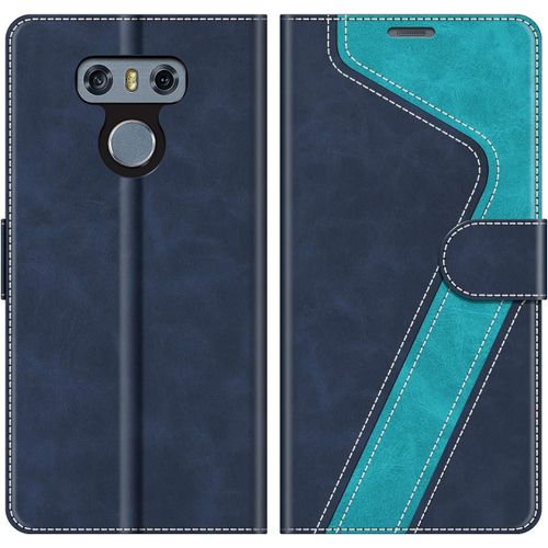 Coque Pour Lg G6, Housse En Cuir Magntique Fonction Stand tui Pour Lg G6, lgant Bleu