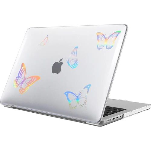Coque pour MacBook Air 15 Pouces M4 M3 M2 2025 2024 2023, Protection Rigide Transparente Antidrapante Motif Papillon - E.F.Connection