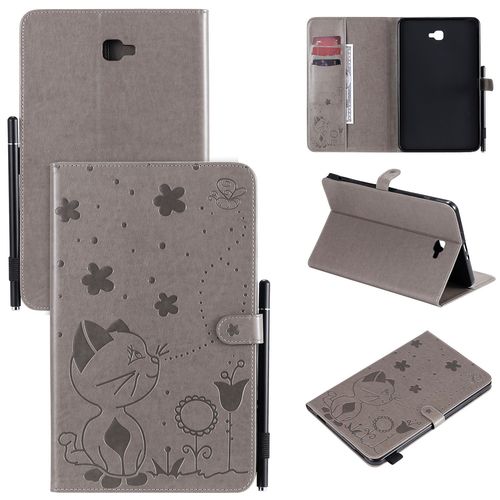 Coque Pour Motif Tablet Samsung Galaxy Tab A 10.1 2016 Sm-T580,Etui Pour Tablet Samsung Galaxy Tab A 10.1 2016 Sm-T580 Pu Housse Flip Coque Avec Built Stand,Gris