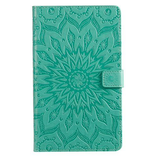 Coque Motif Flowers Relief Motif Pu Cuir Etui  Rabat Pour Samsung Galaxy Tab A 8.0 2019 Sm-T295, Vert