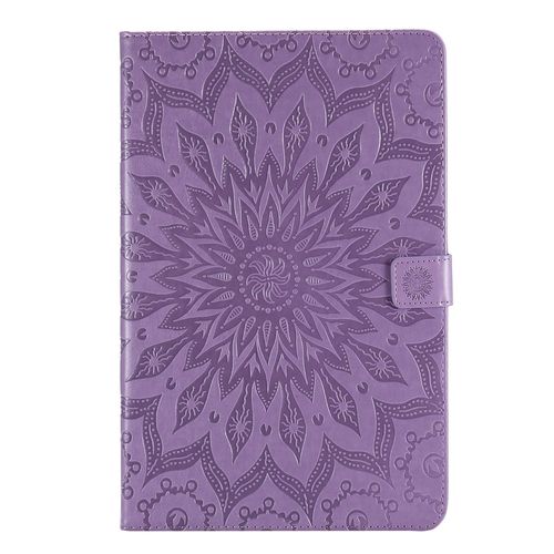 Coque Motif Flowers Relief Motif Pu Cuir Etui  Rabat Pour Samsung Galaxy Tab A7 Lite Sm-T225-T220 - Violet