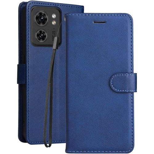 Coque Pour Moto Edge 40 Etui Housse Cuir Pour Moto Edge 40 tuis  Rabat Portefeuille Avec Emplacement Cartes, Doux Silicone Tpu Case Housse Pour Motorola Edge 40, Bleu