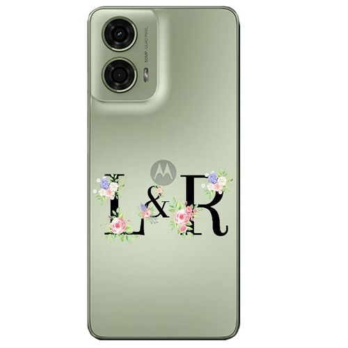 Coque Pour Moto G73 5g Initiales Personnalisees Et Fleur