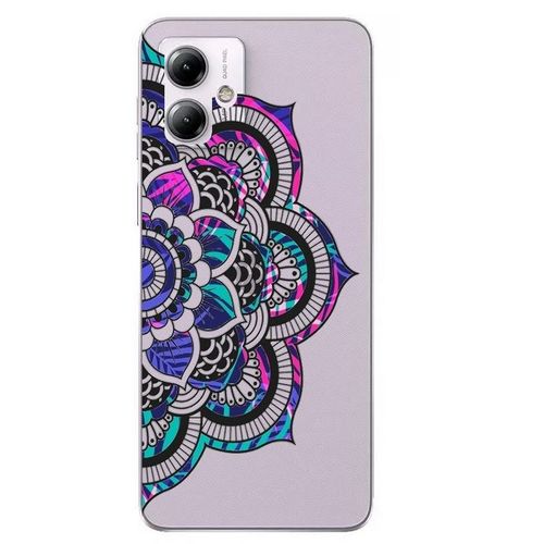 Coque Pour Moto G84 5g Mandala Fluo Rose Violet