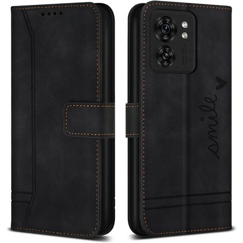 Coque Pour Motorola Edge 40 / Motorola Edge 40, Etui Cuir Avec Magnetique, Flip Pochette Housse Pour Motorola Edge 40 / Motorola Edge 40, Noir