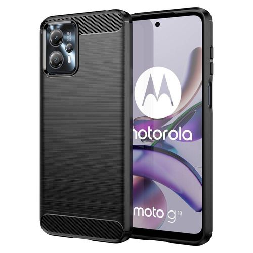 Coque Pour Motorola Moto G13 4g / G23 4g / G53 5g - Housse Etui Silicone Gel Carbone + Film Ecran - Noir