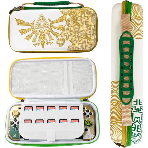Coque Pour Nintendo Switch Et Switch Oled (Zelda Tears Of The Kingdom), Sac De Voyage Portatif Dur, Compatible Avec Switch/Switch Oled (Blanc)