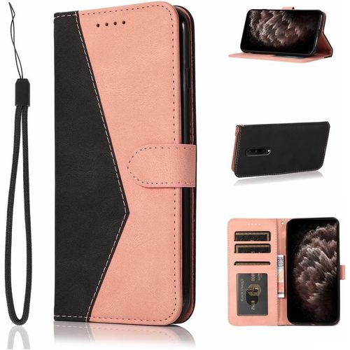 Coque Pour Oneplus 7 Pro/Oneplus 7t Pro Portefeuille Housse De Cuir Pu Et Fonction Support, Conception D'pissage Flip Slim Case Pour Oneplus 7 Pro/Oneplus 7t Pro - Or Rose