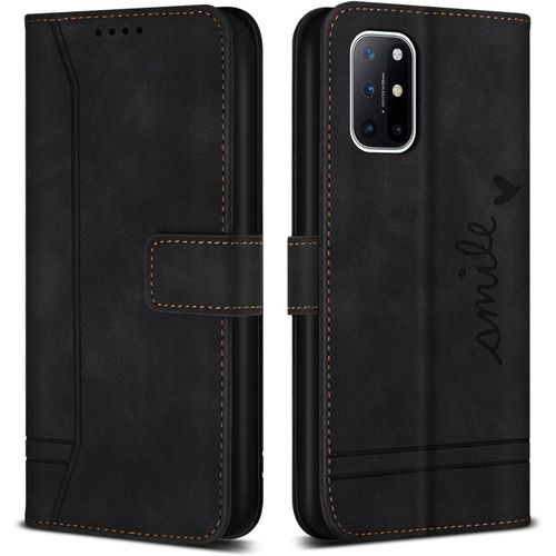 Coque Pour Oneplus 8t / Oneplus 9r, Etui Cuir Avec Magnetique, Flip Pochette Housse Pour Oneplus 8t / Oneplus 9r, Noir