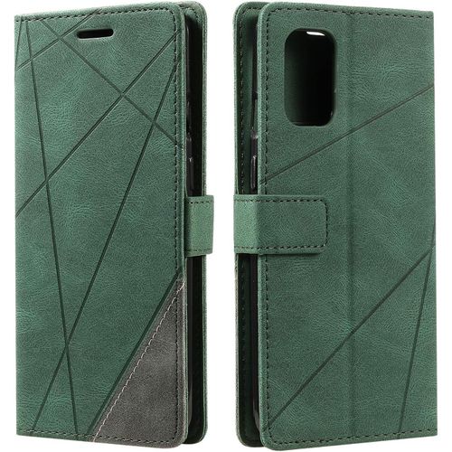 Coque Pour Oneplus 8t, Portefeuille Etui En Pu Cuir Antichoc Tpu, Housse A Rabat Compatible Avec Oneplus 8t, Vert