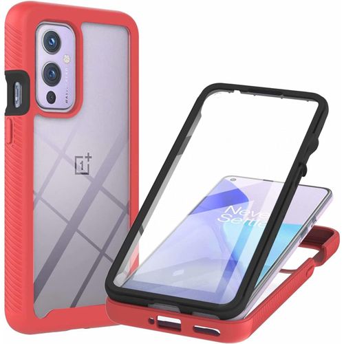 Coque Pour Oneplus 9 Case 360 Degrs Housse Integrale Etui La Mode Case Solide Robuste Bumper Protection Complte Anti -Rayures Protecteur D'cran Intgr Coque -Rouge