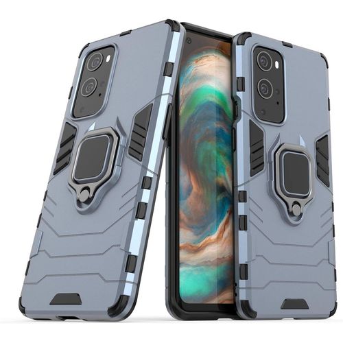 Coque Pour Oneplus 9 Pro 5g,Double Couche Renforcee Defense Antichoc Armure Housse Etui Avec 360 Rotation Bague Support Pour Oneplus 9 Pro 5g. Hb Blue