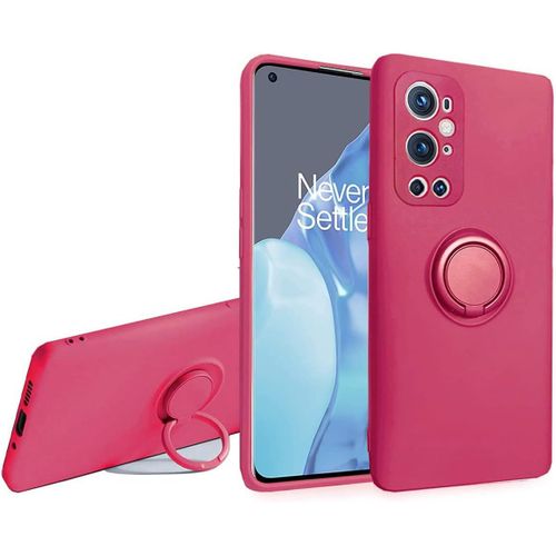 Coque Pour Oneplus 9 Pro - Svelte Sensation Douce Bquille  Anneau Rotatif Silicone Tpu Protection Antichoc Housse De Protection Oneplus 9 Pro, Rose