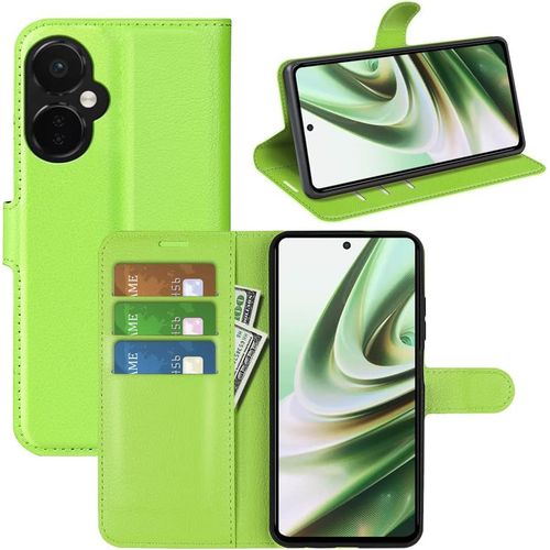 Coque Pour Oneplus Nord Ce3 Lite, Antichoc Portefeuille Etui Housse En Cuir A Rabat Flip Cover Case Avec Silicone Bumper, Porte Carte, Boucle Magnetique Pour Oneplus Nord Ce 3 Lite, Vert
