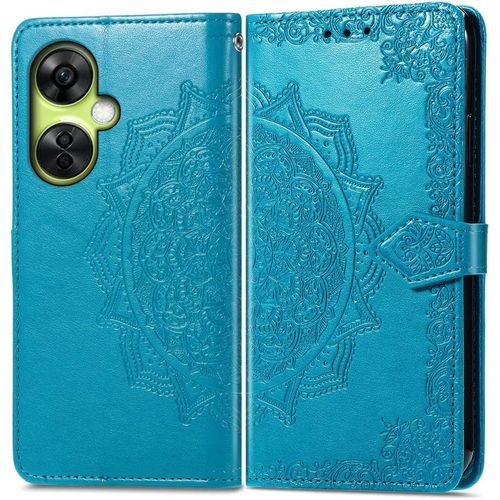 Coque Pour Oneplus Nord Ce3 Lite, Portefeuille Etui Housse En Cuir A Rabat Avec Porte Carte, Chiusura Magnetica [Motif De Mandala] Flip Case Antichoc Pour Oneplus Nord Ce 3 Lite, Bleu