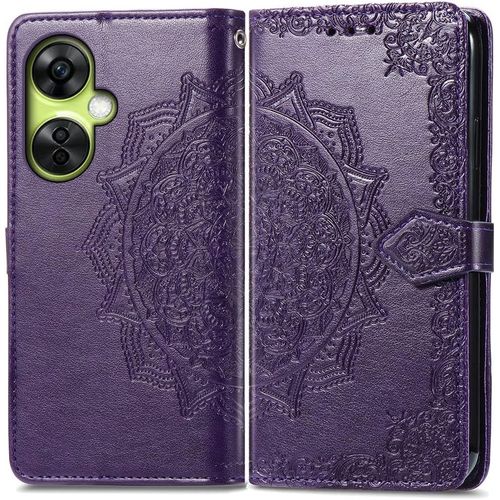 Coque Pour Oneplus Nord Ce3 Lite, Portefeuille Etui Housse En Cuir A Rabat Avec Porte Carte, Chiusura Magnetica [Motif De Mandala] Flip Case Antichoc Pour Oneplus Nord Ce 3 Lite, Violet