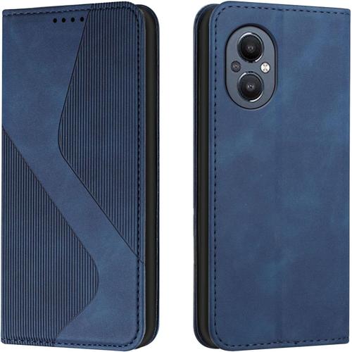 Coque Pour Oneplus Nord N20 5g, Etui Oneplus Nord N20 5g Cuir, Pu Cuir Portefeuille Housse Et Magnetique Flip Pochette Etui  Rabat Protection Case Avec Antichoc Tpu Housse (Bleu)