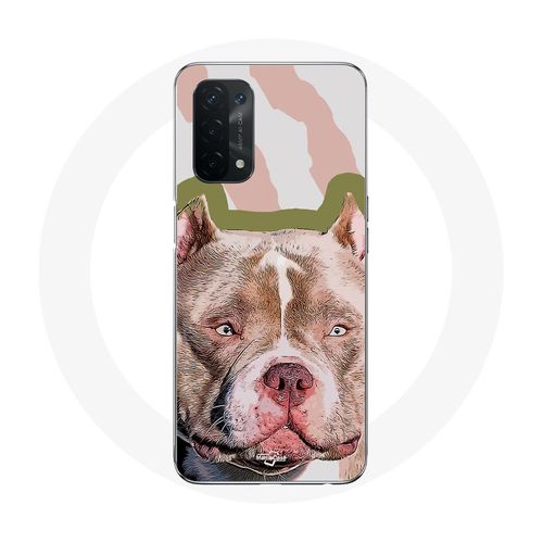 Coque Pour Oppo A54 5g Chien De Pitbull Marron