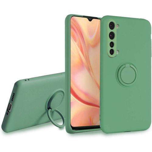 Coque Pour Oppo Find X2 Lite - Svelte Sensation Douce Bquille  Anneau Rotatif Silicone Tpu Protection Antichoc Housse De Protection Find X2 Lite, Vert