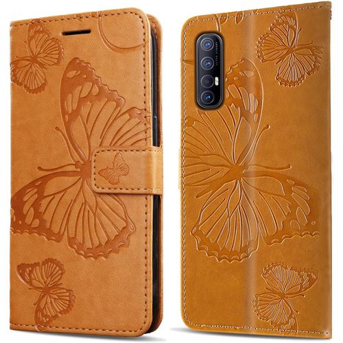 Coque Pour Oppo Find X2 Neo/Oppo Reno 3 Pro 5g, Papillon Imprim Housse En Cuir Pu MagnTique Portefeuille, Tui  Rabat Pour Oppo Find X2 Neo/Oppo Reno 3 Pro 5g, Jaune