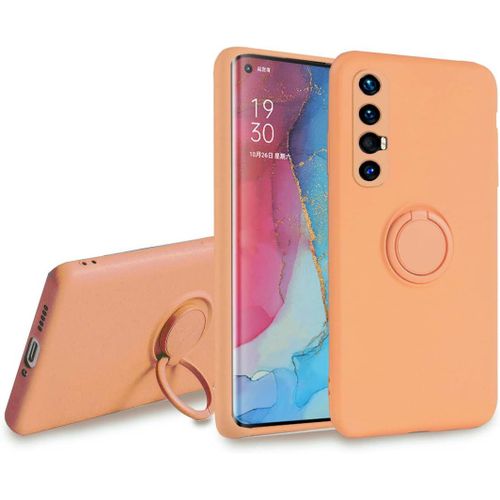 Coque Pour Oppo Find X2 Neo Svelte Sensation Douce Bquille  Anneau Rotatif Silicone Tpu Protection Antichoc Housse De Protection Find X2 Neo Orange