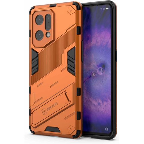 Coque Pour Oppo Find X5, tui 360Antichoc Anti-Scratch Pc Arrire+Protecteur Intrieur En Tpu Rsistant Aux Chocs+Parenthse Pliable Housse. Orange