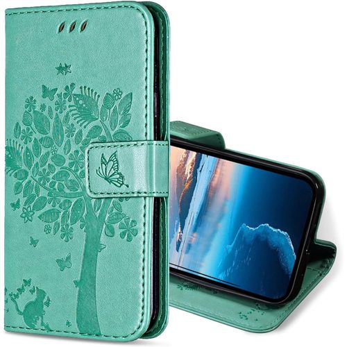 Coque Pour Realme 7 Pro, Etui Protection Housse Premium En Cuir Pu, Antichoc Etui A Rabat Portefeuille Flip Case Pour Realme 7 Pro (Vert)