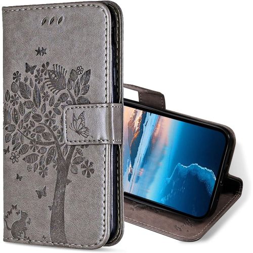 Coque Pour Realme 7 Pro, Etui Protection Housse Premium En Cuir Pu, Antichoc Tui  Rabat Portefeuille Flip Case Pour Realme 7 Pro (Gris)