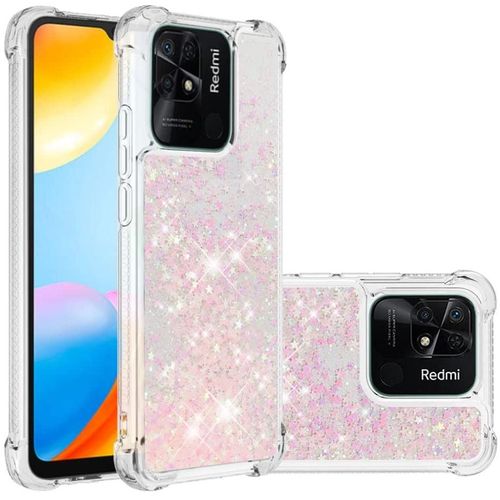 Coque Pour Redmi 10c, Coin Airbag Antichute Sables Mouvants Coque Tpu Bumper Sparkle Case Compatible Avec Xiaomi Redmi 10c. Ybw Star Pink