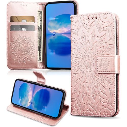 Coque Pour Redmi Note 7 Pro/Redmi Note 7, Protection Etui En Pu Cuir Portefeuille, Antichoc Housse A Rabat Compatible Avec Xiaomi Redmi Note 7 Pro/Redmi Note 7, Or Rose