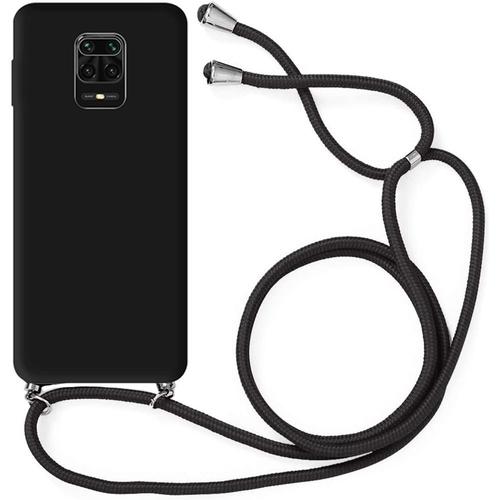 Coque Pour Redmi Note 9 Pro (6.67'') Souple Protection Anti-Rayure Silicone Inclu Tour De Cou Noir