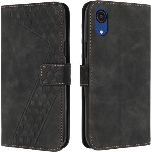 Coque Pour Samsung Galaxy A03 Core, Coque Galaxy A03 Core, Etui Protection Housse Premium En Cuir Pu, Pochette Flip Case Compatible Avec Samsung A03 Core,Book Noir