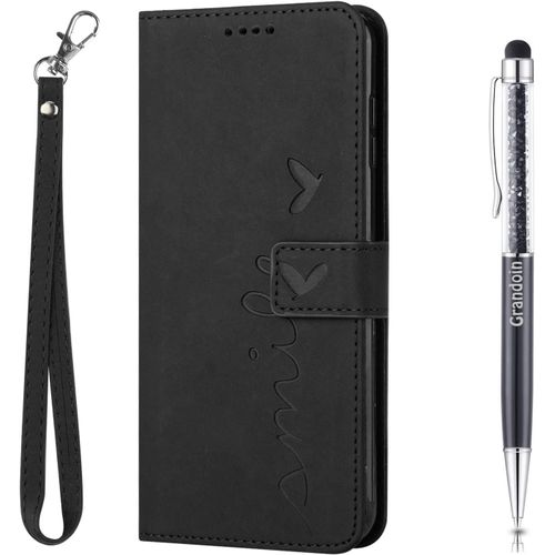 Coque Pour Samsung Galaxy A03 Core, Coque Samsung A03 Core, Etui Protection Housse Premium En Cuir Pu,Magntique Pochette Flip Case Porte Cartes Avec Support Cover Samsung A03 Core (Noir)