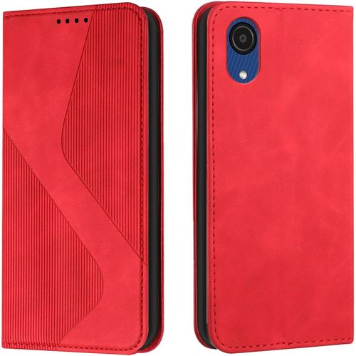 Coque Pour Samsung Galaxy A03 Core, Etui Samsung A03 Core Cuir, Housse En Cuir Samsung A03 Core, Cuir Portefeuille Housse Avec Magnetique Flip Etui A Rabat Case Etui Samsung A03 Core (Rouge)
