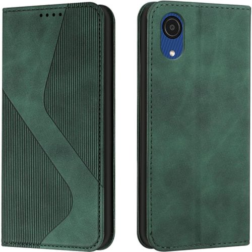 Coque Pour Samsung Galaxy A03 Core, Etui Samsung A03 Core Cuir, Housse En Cuir Samsung A03 Core, Cuir Portefeuille Housse Avec Magnetique Flip Etui A Rabat Case Etui Samsung A03 Core (Vert)