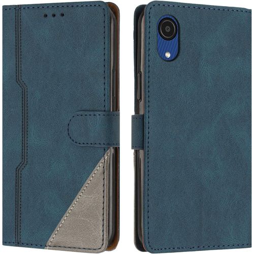Coque Pour Samsung Galaxy A03 Core, Housse Etui Portefeuille Cuir Multifonction, Fermeture Magnetique A Clapet Anti-Choc [Fonction Support] Flip Case Compatible Avec Samsung A03 Core (Bleu)